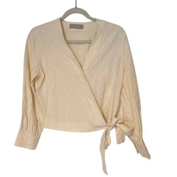 Everlane Tops - Everlane Silk Wrap Front Top In Cream Size 0